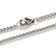 304 Stainless Steel Twisted Chain Curb Chain Necklaces(NJEW-L416-04P)-1