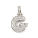 Brass Micro Pave Clear Cubic Zirconia Pendants(KK-B099-01P-G)-1