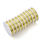 Round Copper Jewelry Wire, Long-Lasting Plated, Light Gold, 28 Gauge(0.3mm), about 51.18 Feet(15.6m)/roll(X-CWIR-Q006-0.3mm-G)