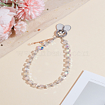 1 Set Transparent Glass Cube Mobile Straps for Women, Phone Decorations Charm, with Alloy Cell Phone Heart Holder Stand, Clear, 305mm(AJEW-LP0004-68)