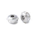 304 Stainless Steel Polymer Clay Rhinestone Beads, Rondelle, Stainless Steel Color, Crystal, 7x4mm, Hole: 2mm(STAS-Q038-01B)
