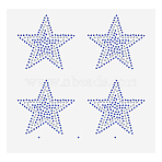 Star shape Glass Hotfix Rhinestone, Iron on Appliques, Costume Collar Accessories, Blue, 190x170x1mm(DIY-WH0558-99A)