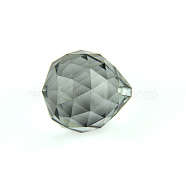 K9 Glass Pendants, Teardrop, Light Grey, 30mm(HJEW-PW0006-01Y)