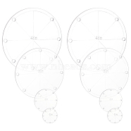 Elite 8Pcs 4 Styles Acrylic Circular Quilting Template, Cutting Guide, Sewing Tools, Clear, 24.5~100x2.5~3mm, Hole: 1.2~4.8mm, 2pcs/style(DIY-PH0022-96)