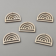 Laser Cut Unfinished Basswood Wall Decoration, for Kids Painting Craft, Home Decoration, Rainbow Shape, PapayaWhip, 2.8x4x0.55cm, Hole: 1mm(WOOD-WH0127-01)