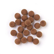 Flocky Acrylic Beads, Half Drilled, Round, Sienna, 8mm, Hole: 1.4mm(X-OACR-I001-8mm-L02)