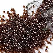 TOHO Round Seed Beads, Japanese Seed Beads, (114) Transparent Luster Smoky Topaz, 11/0, 2.2mm, Hole: 0.8mm, about 50000pcs/pound(SEED-TR11-0114)