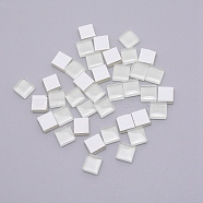 Glass Cabochons, Mosaic Base, for Home Decoration or DIY Crafts, Square, White, 10x10x4mm, about 936pcs/851g(GLAA-WH0022-53)