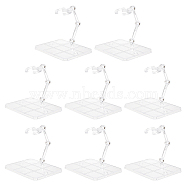 Plastic Model Assembled Action Figure Display Holders, Doll Model Support Stands, with Alloy Findings, Clear, Rectangle, 9x7x8cm(ODIS-WH0038-95B)