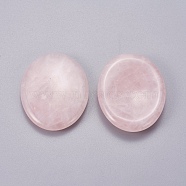 Oval Shape Natural Rose Quartz Thumb Worry Stone, for Energy Healing, Meditation, Massage and Decoration, 45x35x6~7.5mm(G-I219-06B)