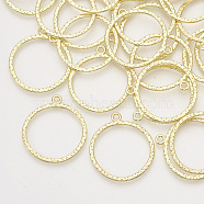 Alloy Open Back Bezel Pendants, For DIY UV Resin, Epoxy Resin, Pressed Flower Jewelry, Ring, Light Gold, 30.5x27.5x1.5mm, Hole: 2mm(PALLOY-S121-195)