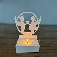 Angel DIY Silicone Candle Holders, for Flower Scented Candle Making, White, 10.9~11.3x9~10.8x0.9~2.6cm, Inner Diameter: 9.2~10.6x7.8~10.05cm(SIMO-D006-03)