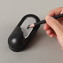 Oval Pencil Sharpenerr Block for Art Sketch Drawing Pencil, Pencil Grinder, Painting Pencil Lead Sharpener, Black, 9.8x4.6x4.6cm(PW-WG11216-01)