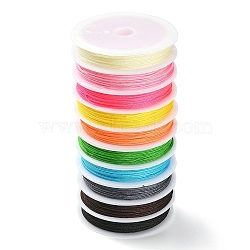 10 Rolls 10 Colors Nylon Beading Thread, Chinese Knot Cord, for Bracelet Making, Mixed Color, 0.8mm, about 10 yards(9.14m)/roll, 1 roll/color(EW-YW0001-11)