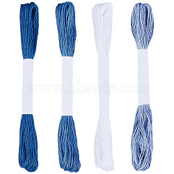 4 Skeins 4 Colors Cotton Embroidery Threads, Cross Stitch Threads, Mixed Color, 0.5mm, about 21.87 Yards(20m)/Skein, 1 skein/color(OCOR-CY0004-73B)