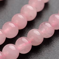 Round Natural Rose Quartz Gemstone Bead Strands, 4mm, hole: 1mm, about 89pcs/strand, 14.9 inch(G-J333-02-4mm)