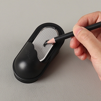Oval Pencil Sharpenerr Block for Art Sketch Drawing Pencil, Pencil Grinder, Painting Pencil Lead Sharpener, Black, 9.8x4.6x4.6cm