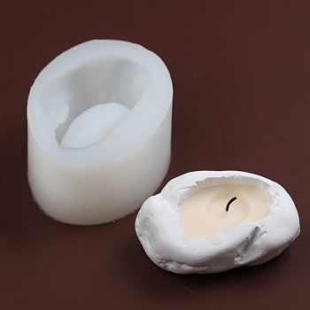DIY Candle Holder Silicone Molds, Resin Casting Molds, Nuggets, for DIY Soap & Candle Jewelry Making, White, 8.9x7.2x4.9cm, Inner Diameter: 4.7cm