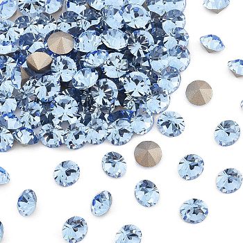 Preciosa&reg MAXIMA Crystal Round Stones, Czech Crystal, Dura Foiling, Round(431 11 615 Chaton), 30020 Light Sapphire, SS39(8.15~8.4mm)