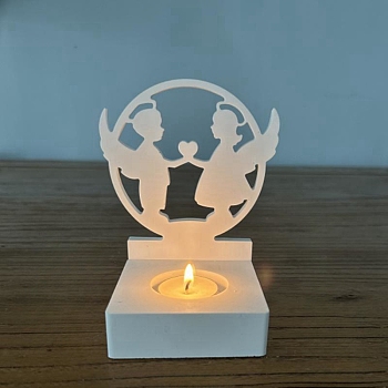 Angel DIY Silicone Candle Holders, for Flower Scented Candle Making, White, 10.9~11.3x9~10.8x0.9~2.6cm, Inner Diameter: 9.2~10.6x7.8~10.05cm