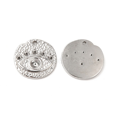 Stainless Steel Color Flat Round 304 Stainless Steel Charms