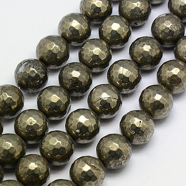 Natürliche Pyrit Perlen Stränge(G-L031-14mm-03)-1