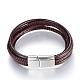 Leather Cord Multi-strand Bracelets(BJEW-K141-29B)-1