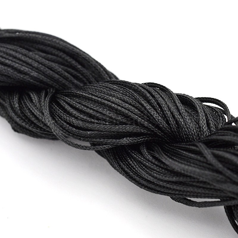 22M Nylon Jewelry Thread, Nylon Cord for Bracelets Making, Black, 1mm