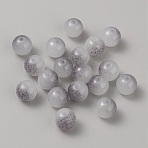 Two Tone Crackle Glass Beads, Round, Temperature Sensing Color Changing Beads, Dark Gray, 10~10.5mm, Hole: 1.6mm(GGLA-TAC0008-02E)