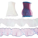 4 Yards 2 Colors Mermaid Color Polyester Pleated Lace Trim Ribbon, Organza Trimming, for DIY Decorative Clothes, Mixed Color, 4-3/8~4-3/4 inch(111~120mm), 2yards/color(DIY-TA0012-01)