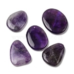 Natural Amethyst Pendants, Nuggest Charms, 35~43x27~34x6~6.5mm, Hole: 1.6~1.9mm(G-A294-01)