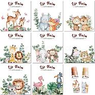 10 Sheets Paper Lip Balm Adhesive Label Stickers, Animals, 50x50mm, 8 styles/sheet(STIC-WH0026-008)