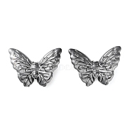 Electroplate Plating Opaque Acrylic Beads, Butterfly, Gunmetal Plated, 27x37x8.5mm, Hole: 2mm(PACR-D288-02B)