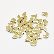 Long-Lasting Plated Brass Charms, Real 18K Gold Plated, Nickel Free, Moon, 7x5.5x2.5mm, Hole: 1.5mm(KK-K193-065G-NF)
