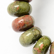 Natural Unakite Stone Beads Strands, Rondelle, Olive, 8x5mm, Hole: 1mm; about 60~65pcs/strand, 15.7 inches(G-S105-8mm-11)