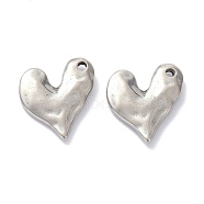 304 Stainless Steel Pendants, Heart, Stainless Steel Color, 19x17x3mm, Hole: 1.8mm(X-STAS-K216-17P)