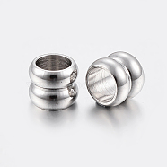 201 Stainless Steel Beads, Column, Stainless Steel Color, 7x6mm, Hole: 5mm(STAS-K172-25P-03)