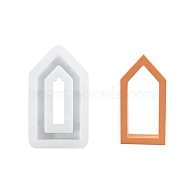 House Frame DIY Silicone Candle Molds, for Candle Making, White, 176.5x101x23mm, Inner Diameter: 151x75mm(SIMO-Z001-01C)