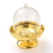 Transparent Plastic Candy Packing Box, with Cap, for Wedding Candy/Cake Disply, Gold, 5.8x7.7cm, Inner Diameter: 5cm(DIY-B028-02G)