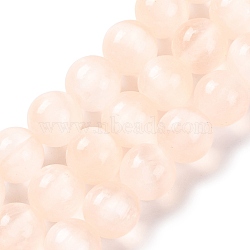 Natural Selenite Beads Strands, Dyed, Round, PeachPuff, 6mm, Hole: 1.2mm, about 65pcs/strand, 15.35 inch(39cm)(G-C142-01A-08)