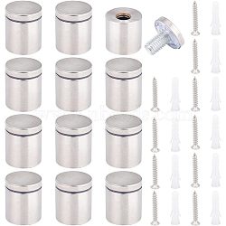 304 Stainless Steel Glass Standoff Pins, Wall Mounted Standoff Screws for Acrylic Sign, with Anchor Plug, Stainless Steel Color, 25x25mm, Hole: 5mm(FIND-WH0112-96P)