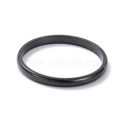 2mm Polished Plain Dome Finger Ring for Girl Women, 304 Stainless Steel Rings, Electrophoresis Black, US Size 9 1/4(19.1mm)(RJEW-C012-05F-EB)