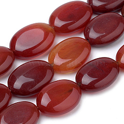 Natural Carnelian Beads Strands, Dyed Oval, 17~19x12~13x5~6mm, Hole: 1.5mm, about 22pcs/strand, 14.9 inch(X-G-R451-04B)