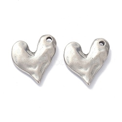 Non-Tarnish 304 Stainless Steel Pendants, Heart, Stainless Steel Color, 19x17x3mm, Hole: 1.8mm(X-STAS-K216-17P)