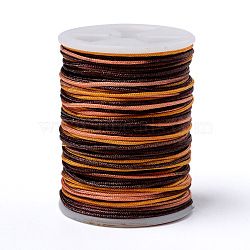 Segment Dyed Polyester Thread, Braided Cord, Colorful, 0.8mm, about 10.93 yards(10m)/roll(NWIR-I013-A-07)