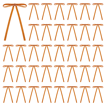 Velvet Bowknot Gift Box Packing Decorations, with Iron Twist Ties, Camel, 185x123x8.5mm