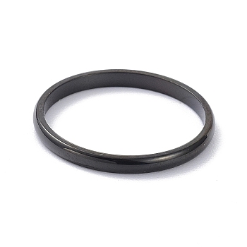 2mm Polished Plain Dome Finger Ring for Girl Women, 304 Stainless Steel Rings, Electrophoresis Black, US Size 9 1/4(19.1mm)