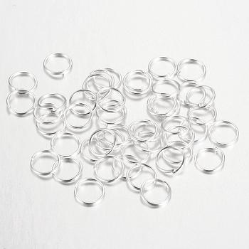 Iron Open Jump Rings, Silver Color Plated, 21 Gauge, 7x0.7mm, Inner Diameter: 5.6mm, about 960pcs/100g