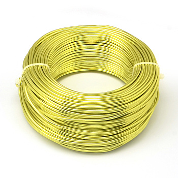 Round Aluminum Wire, Flexible Craft Wire, for Beading Jewelry Doll Craft Making, Green Yellow, 20 Gauge, 0.8mm, 300m/500g(984.2 Feet/500g)
