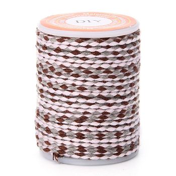 4-Ply Polycotton Cord Metallic Cord, Handmade Macrame Cotton Rope, for String Wall Hangings Plant Hanger, DIY Craft String Knitting, Gray, 1.5mm, about 4.3 yards(4m)/roll